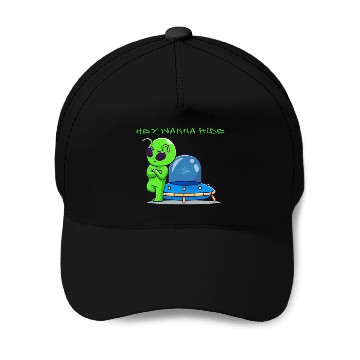Discover Alien with Flying Saucer Baseball Caps