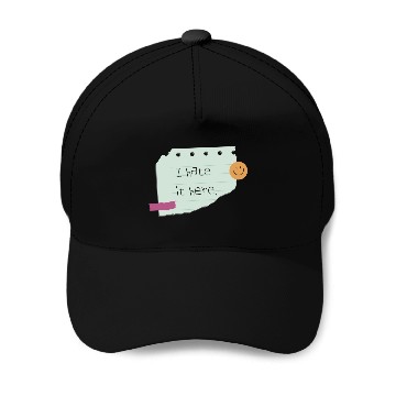Discover I hate it here post it Baseball Caps