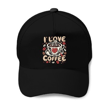 Discover i love coffee Baseball Caps