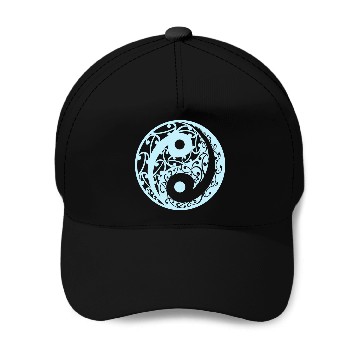 Discover Yin And Yang In A Koru Pattern In A Light Blue Baseball Caps