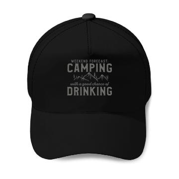 Discover Weekend Forecast Camping Lover Campfire Adventure Baseball Caps