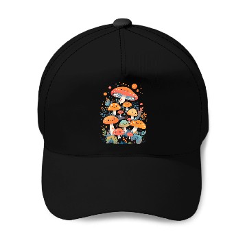 Discover Cute Mushroom Creatures Baseball Caps