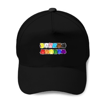 Discover Pride Progress Flag Frog Design for Equality Baseball Caps