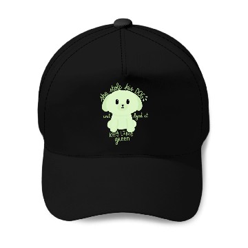 Discover Key Lime Green Dog Baseball Caps