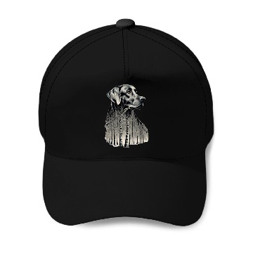 Discover Funny black labrador charcoal drawing Baseball Caps