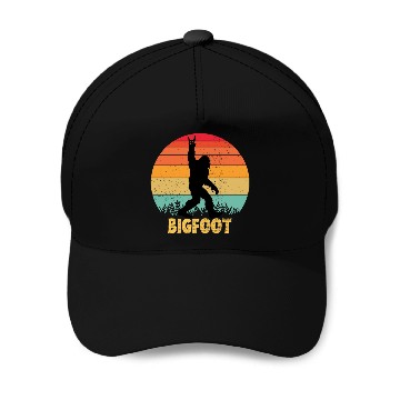 Discover Funny Bigfoot Rock Roll retro Baseball Caps