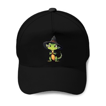 Discover Cute Halloween lizard with a witch hat. Baseball Caps