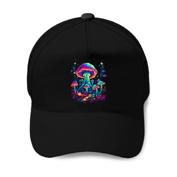 Discover Trippy Mushroom Forest Baseball Caps