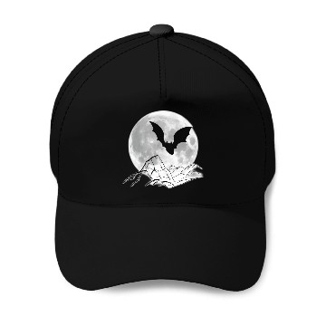 Discover moon and bat Baseball Caps