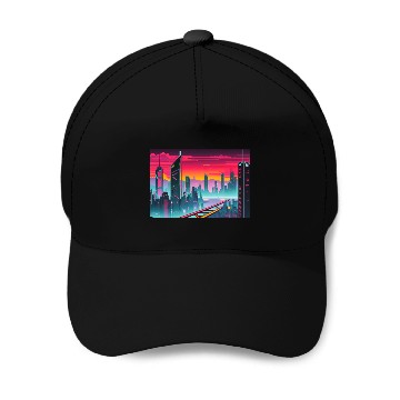 Discover Cyberpunk Cityscape Baseball Caps