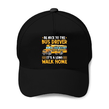 Discover Back To School Funny School Bus Driver Baseball Caps