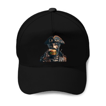Discover Steampunk Pirate Eating Burger Baseball Caps