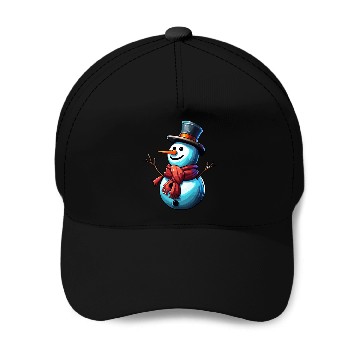 Discover Snowman / Winter / Snowflake / White / Frosti Baseball Caps
