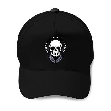 Discover A Skull With Headphones Baseball Caps