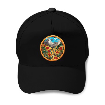 Discover Pizza landscape Baseball Caps