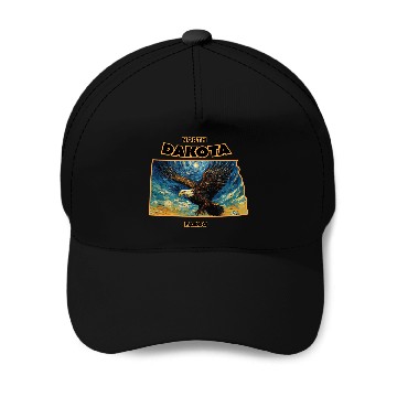 Discover North Dakota - Eagle Baseball Caps