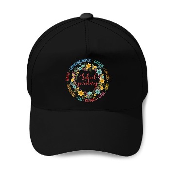 Discover School secretary circle Baseball Caps