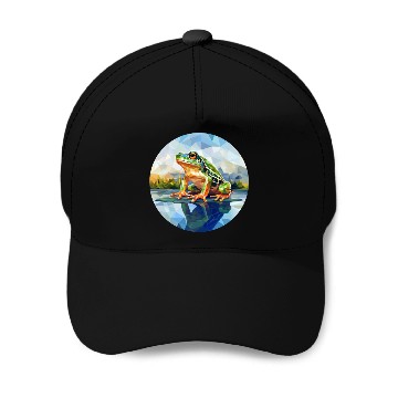Discover Polygonal frog in the rpound Baseball Caps