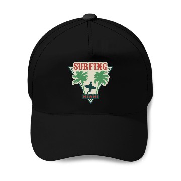 Discover Surfing Miami Baseball Caps