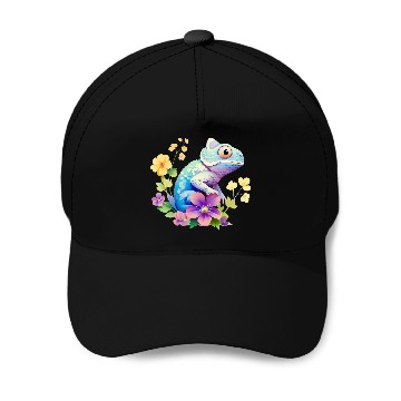 Discover Cute Chameleon for Lizard Pet Lover Baseball Caps