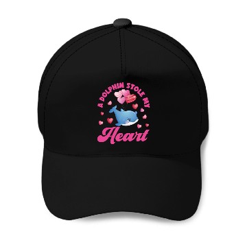 Discover Dolphin Valentines Day A Dolphin Baseball Caps