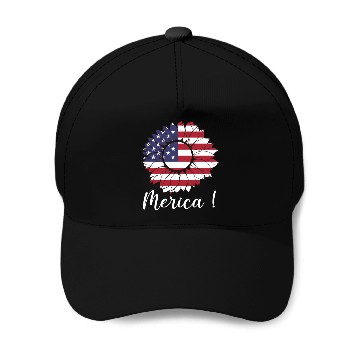 Discover Merica Sunflower Usa Flag Baseball Caps