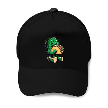 Discover Mexican taco cactus Baseball Caps
