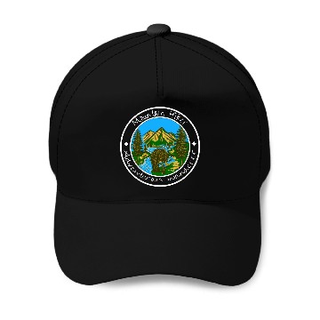 Discover Mountain Hiker Bear Wilderness Baseball Caps