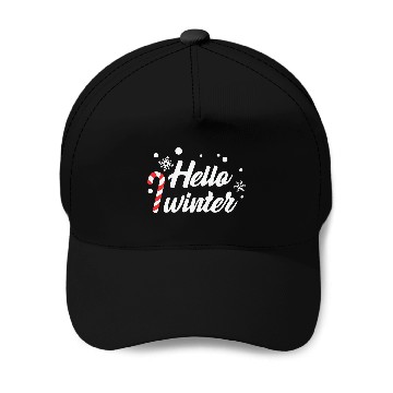 Discover Hello Winter Christmas Candy Canes Baseball Caps
