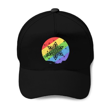 Discover Christmas snowflake rainbow Baseball Caps