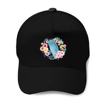 Discover Dolphin Flower Floral Baseball Caps