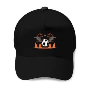Discover halloween soccer bat Design Baseball Caps