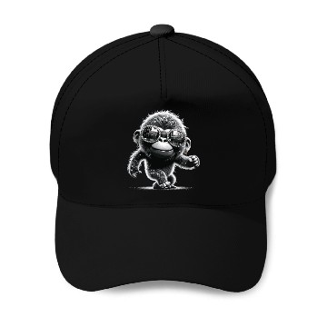Discover Gorilla With Sunglasses Baseball Caps