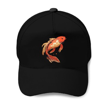 Discover Koi Fish Japanese Carp Pond Baseball Caps