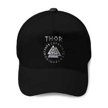 Discover Thor Mjolnir Valknut Vikings Runes Baseball Caps