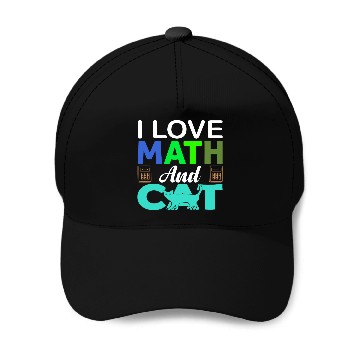 Discover I Love Math And Cats lover Baseball Caps