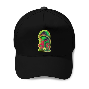 Discover Psychedelic mushroom alien Baseball Caps