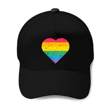 Discover Rainbow Heart Baseball Caps