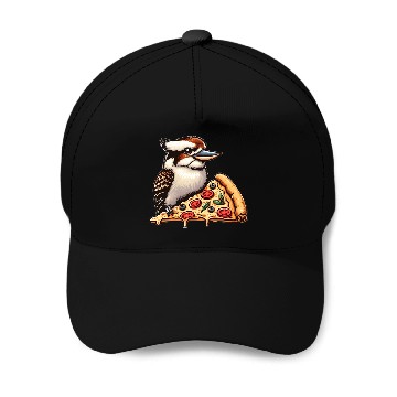 Discover Kookaburra is enjoying a delicious pizza Baseball Caps