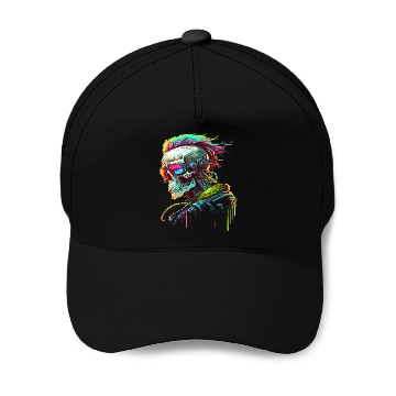 Discover Cyberpunk Skull Baseball Caps