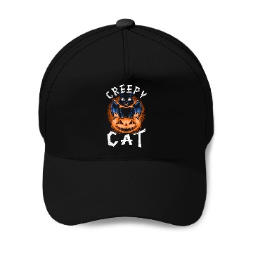 Discover Creepy Cat Baseball Caps