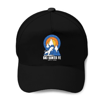 Discover Retro Ski Santa Fe White Fox Baseball Caps