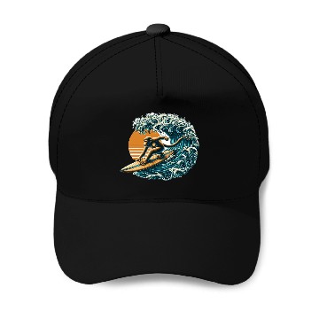 Discover Surfing monkey Baseball Caps