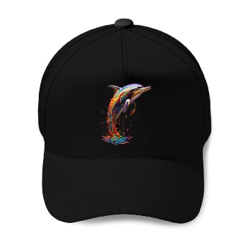 Discover Rainbow Dolphin Baseball Caps
