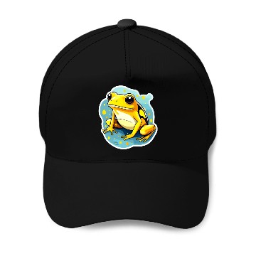 Discover Golden Poison Frog Illustration Baseball Caps
