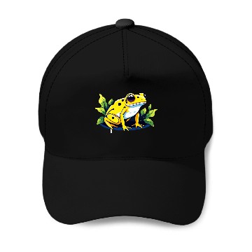 Discover Golden Poison Frog Illustration Baseball Caps