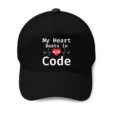 Discover My Heart Beats In Code Programmer Humor Programmin Baseball Caps