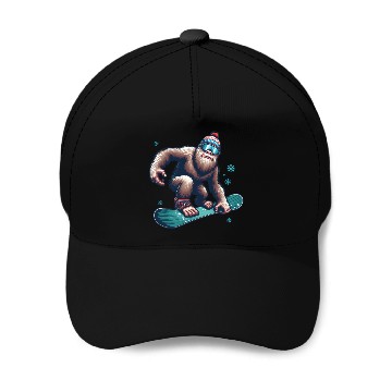 Discover Bigfoot Snowboard Baseball Caps