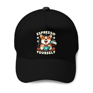 Discover corgi espresso yourself Baseball Caps