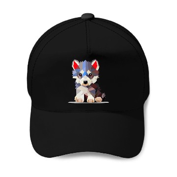 Discover Geometric Wolf Cub Baseball Caps
